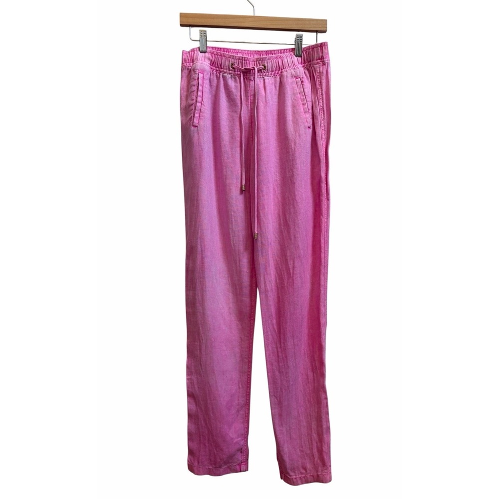 Lilly Pulitzer Taron Linen Pull On Pants Women's Small Pink